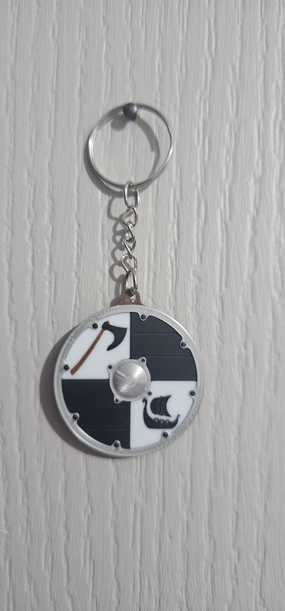 Porte clé Viking hache et drakkar
