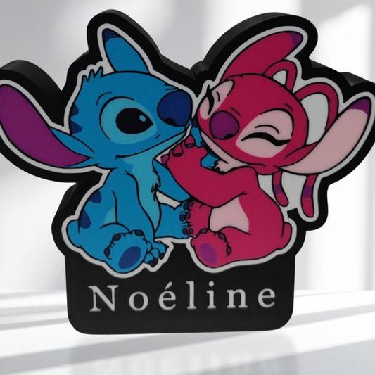 Veilleuse Stitch et Angel - personnalisable