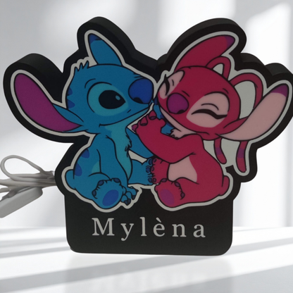 Veilleuse Stitch et Angel - personnalisable